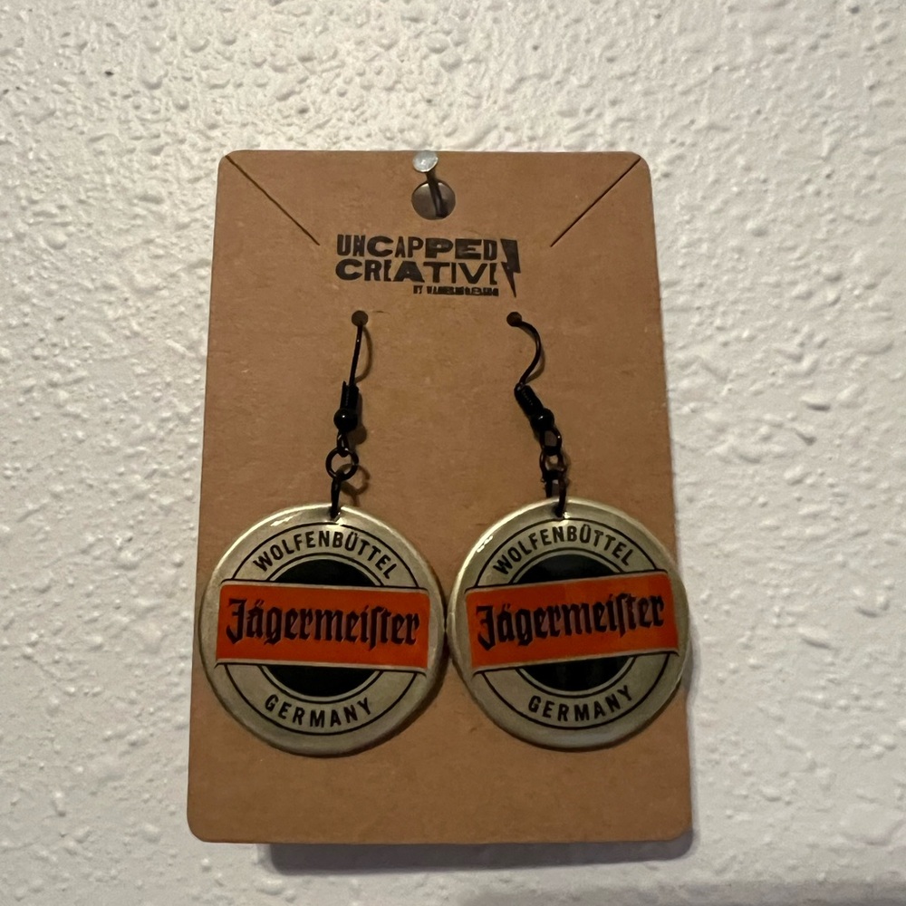 Jägermeister Bottle Cap Earrings